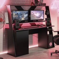 Bureau Gamer Onyax - Noir 13 Bureau Gamer Onyax - Noir -Meubles Tables Et Chaises Shop 3 INDUSTRIEL CE10 ME15 55 1E15050 01 f0e3 1