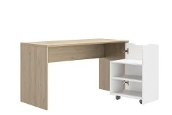 Bureau Albano 136cm - Blanc/décor De Chêne -Meubles Tables Et Chaises Shop 3 NATUREL CE70 ME75 55 1E75018 04 2e8e