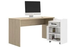 Bureau Albano 136cm - Blanc/décor De Chêne -Meubles Tables Et Chaises Shop 3 NATUREL CE70 ME75 55 1E75018 10 c547