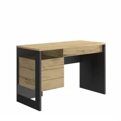 Bureau Rush 119cm, 1 Porte & 1 Tiroir - Décor De Chêne/noir -Meubles Tables Et Chaises Shop 3 RUSSEL CE15 ME15 1E15016 01 9666