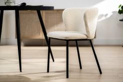 Chaise De Salle à Manger Sinan Tissu Teddy - Naturel -Meubles Tables Et Chaises Shop 4025 T920 1 814b