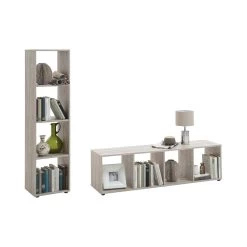 FMD Étagère Méga 4 Niches - Chêne Gris 6 FMD Étagère Méga 4 Niches - Chêne Gris -Meubles Tables Et Chaises Shop 4029494080134 c547
