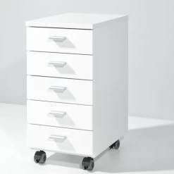Caisson à Tiroirs Rolf 5 Tiroirs - Blanc