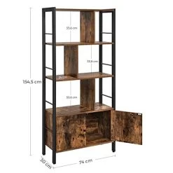 Bibliothèque De Style Industriel Avec Portes Et 4 étagères | Structure Stable En Acier | Rustique Marron Et Noir 12 Bibliothèque De Style Industriel Avec Portes Et 4 étagères | Structure Stable En Acier | Rustique Marron Et Noir -Meubles Tables Et Chaises Shop 416p7IV8dCL. SL500 b9e7