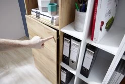 Bibliothèque & Armoire De Rangement Lloris Avec 1 Porte - Blanc/chêne -Meubles Tables Et Chaises Shop 4195 513 det push to open b 9ec4