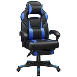 Songmics Gaming Chair Chaise De Bureau, Repose-pieds, Hauteur Réglable, Angle D'inclinaison Ergonomique 90-135° Charge 150 Kg Noir Bleu 13 Songmics Gaming Chair Chaise De Bureau, Repose-pieds, Hauteur Réglable, Angle D'inclinaison Ergonomique 90-135° Charge 150 Kg Noir Bleu -Meubles Tables Et Chaises Shop 41gaVHffjAL. SL500 7b45