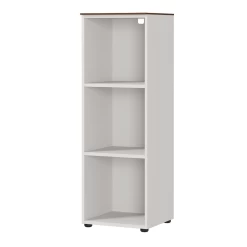 Bibliothèque Basse Anaelle 40cm - Blanc/noyer