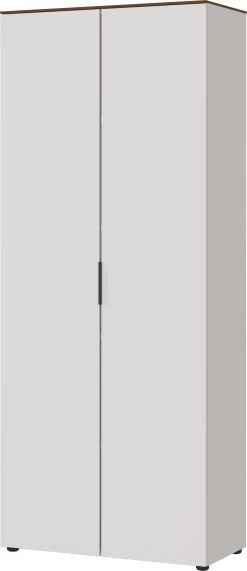 Armoire De Rangement Anaelle 80cm à 2 Portes - Blanc/noyer -Meubles Tables Et Chaises Shop 4221 573 pe a cut b222