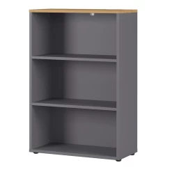 Bibliothèque Basse Osmond 80cm - Graphite/chêne