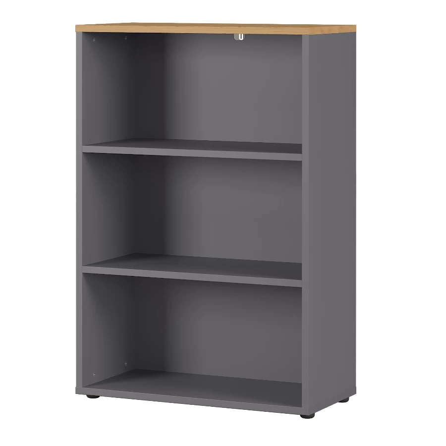 Bibliothèque Basse Osmond 80cm - Graphite/chêne 1 Bibliothèque Basse Osmond 80cm - Graphite/chêne