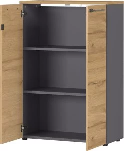 Classeur Bas Osmond 80cm à 2 Portes - Chêne/graphite -Meubles Tables Et Chaises Shop 4232 564 pe open a cut eea5