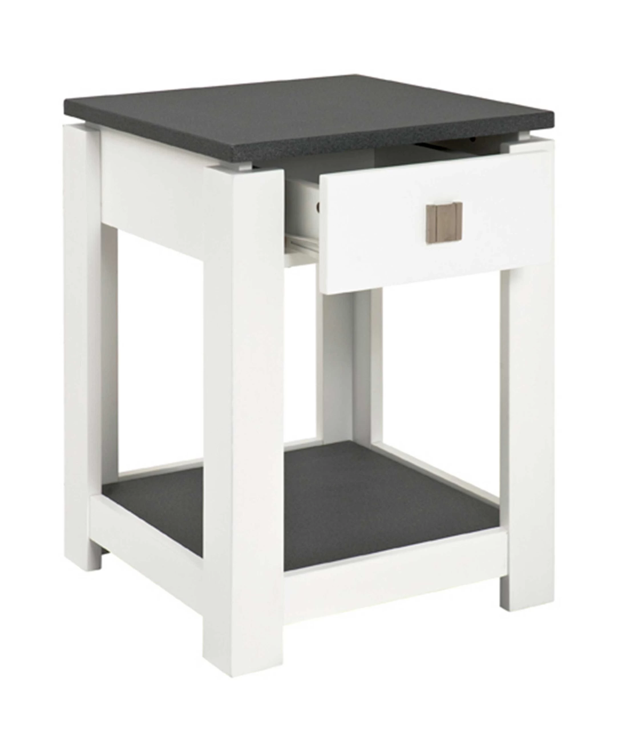 Table D'appoint Marius 40x40cm, 1 Tiroir - Blanc/anthracite 4 Table D'appoint Marius 40x40cm, 1 Tiroir - Blanc/anthracite – Image 4