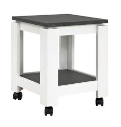 Table D'appoint Sur Roulettes Marius 35x35cm - Blanc/anthracite
