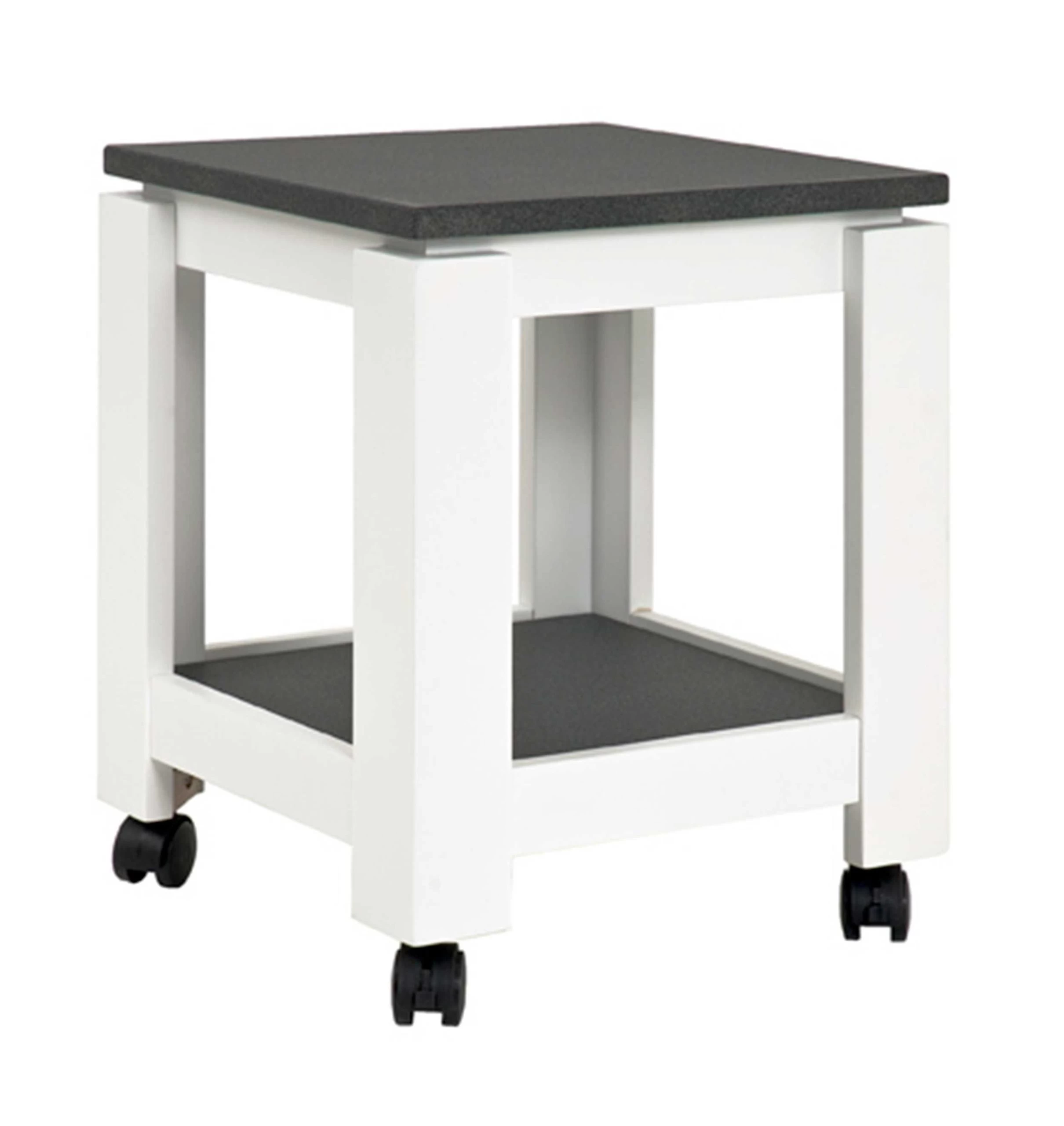 Table D'appoint Sur Roulettes Marius 35x35cm - Blanc/anthracite 1 Table D'appoint Sur Roulettes Marius 35x35cm - Blanc/anthracite