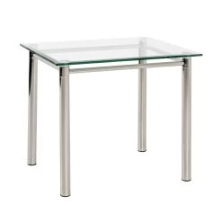 Table D'appoint Heiko 60x50cm, Grande - Verre/chrome -Meubles Tables Et Chaises Shop 42770 3140