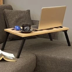 Vella Laptop Standing Desk" | 18mm Thick | 60x24cm | Atlantic Pine Black