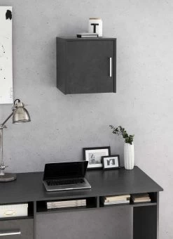 Surmeuble/meuble Suspendu Maxi-office 1 Porte - Graphite -Meubles Tables Et Chaises Shop 48913 63063 46a6