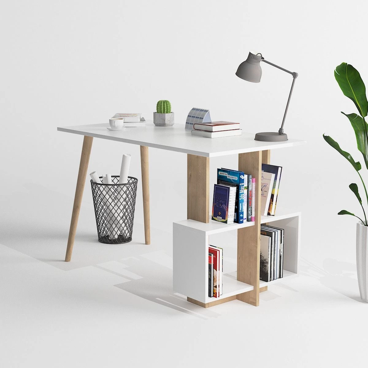 Bureau D'étude Créatif | Chêne Blanc | 120x73x60 Cm 7 Bureau D'étude Créatif | Chêne Blanc | 120x73x60 Cm – Image 7