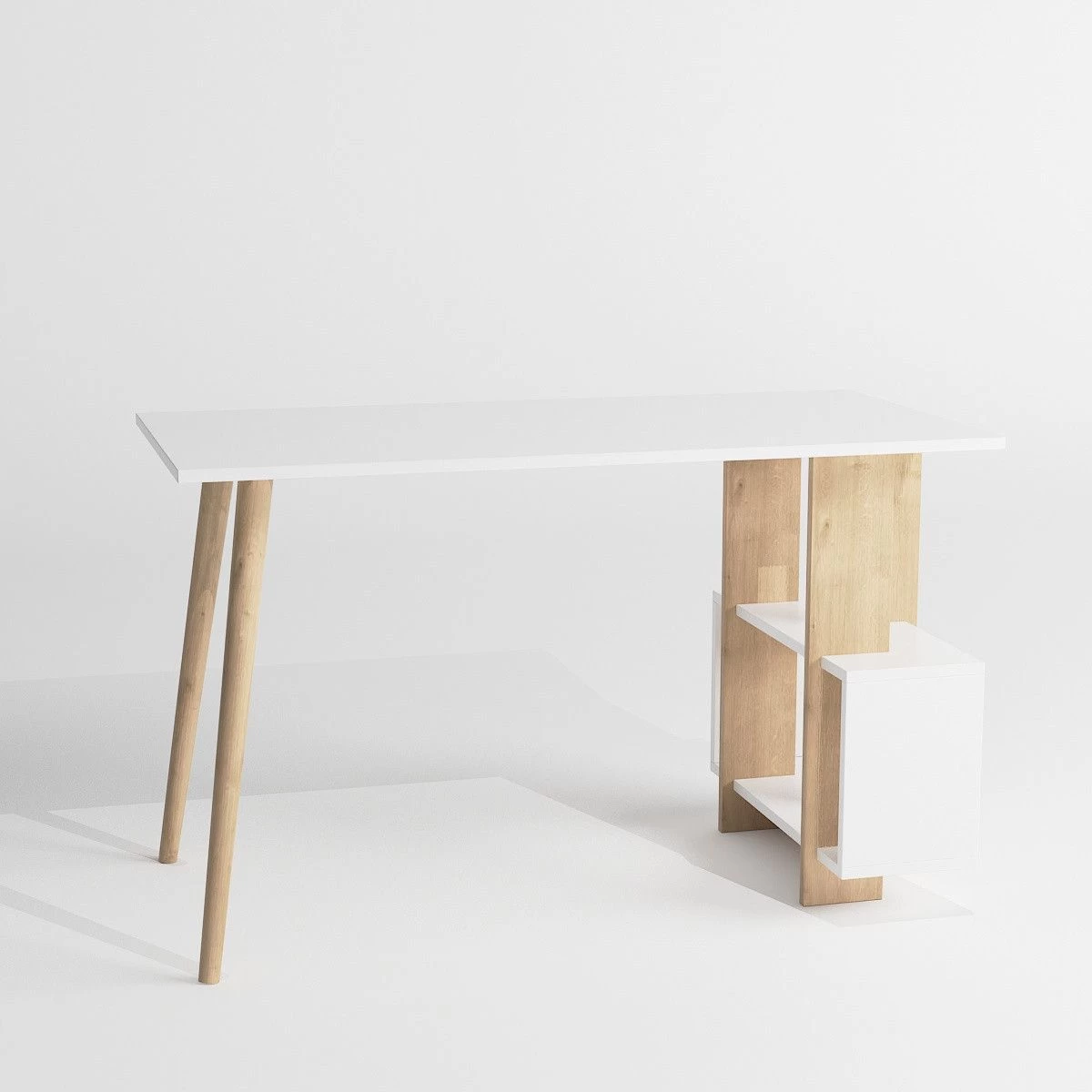 Bureau D'étude Créatif | Chêne Blanc | 120x73x60 Cm 5 Bureau D'étude Créatif | Chêne Blanc | 120x73x60 Cm – Image 5