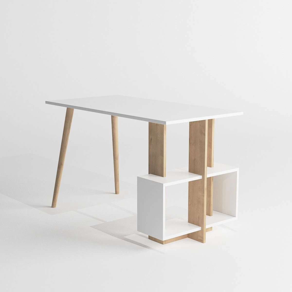 Bureau D'étude Créatif | Chêne Blanc | 120x73x60 Cm 3 Bureau D'étude Créatif | Chêne Blanc | 120x73x60 Cm – Image 3