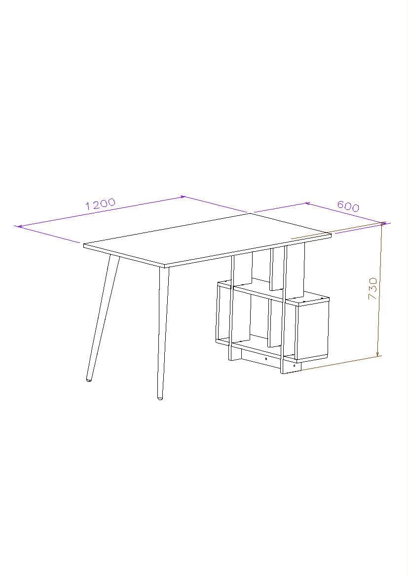 Bureau D'étude Créatif | Chêne Blanc | 120x73x60 Cm 2 Bureau D'étude Créatif | Chêne Blanc | 120x73x60 Cm – Image 2
