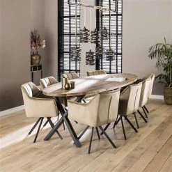 Fauteuil Rasto Velours - Champagne -Meubles Tables Et Chaises Shop 4954 55V 2 2509