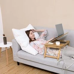 Songmics Bureau Pliable En Bambou, 55x35x29cm, 10cm D'allongement Des Jambes -Meubles Tables Et Chaises Shop 51zfOU FnML. SL500 1781