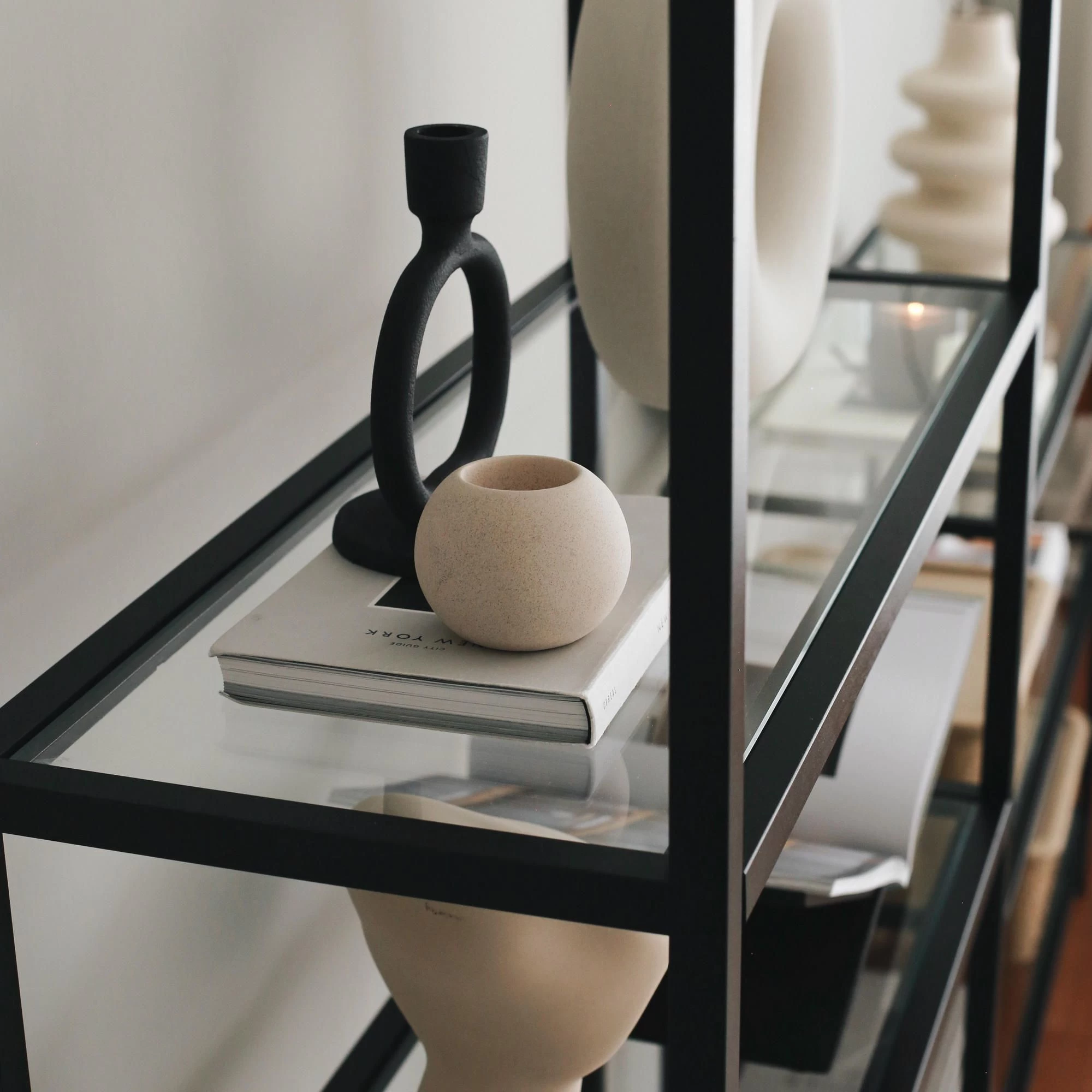 Bibliothèque Locelso" | 100% Verre Trempé | 80x165x30cm | Noir 6 Bibliothèque Locelso" | 100% Verre Trempé | 80x165x30cm | Noir – Image 6