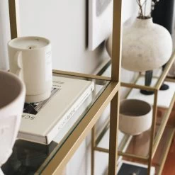 Bibliothèque Locelso | Verre Trempé | Cadre En Métal | Or -Meubles Tables Et Chaises Shop 552NOS1304 20 204 8ceb