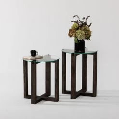 Table D'appoint Locelso | 100% Verre Trempé | Cadre En Bois De Pin | Anthracite -Meubles Tables Et Chaises Shop 552NOS1455 20 204 6a2f