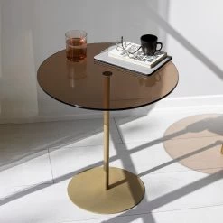 Table D'appoint Locelso | 100% Verre Trempé | 100% Cadre Métallique | Bronze Doré 11 Table D'appoint Locelso | 100% Verre Trempé | 100% Cadre Métallique | Bronze Doré -Meubles Tables Et Chaises Shop 552NOS1460 20 202 d865
