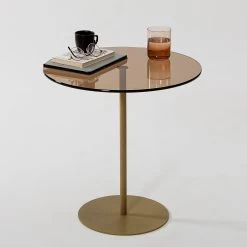 Table D'appoint Locelso | 100% Verre Trempé | 100% Cadre Métallique | Bronze Doré 10 Table D'appoint Locelso | 100% Verre Trempé | 100% Cadre Métallique | Bronze Doré -Meubles Tables Et Chaises Shop 552NOS1460 20 203 b469
