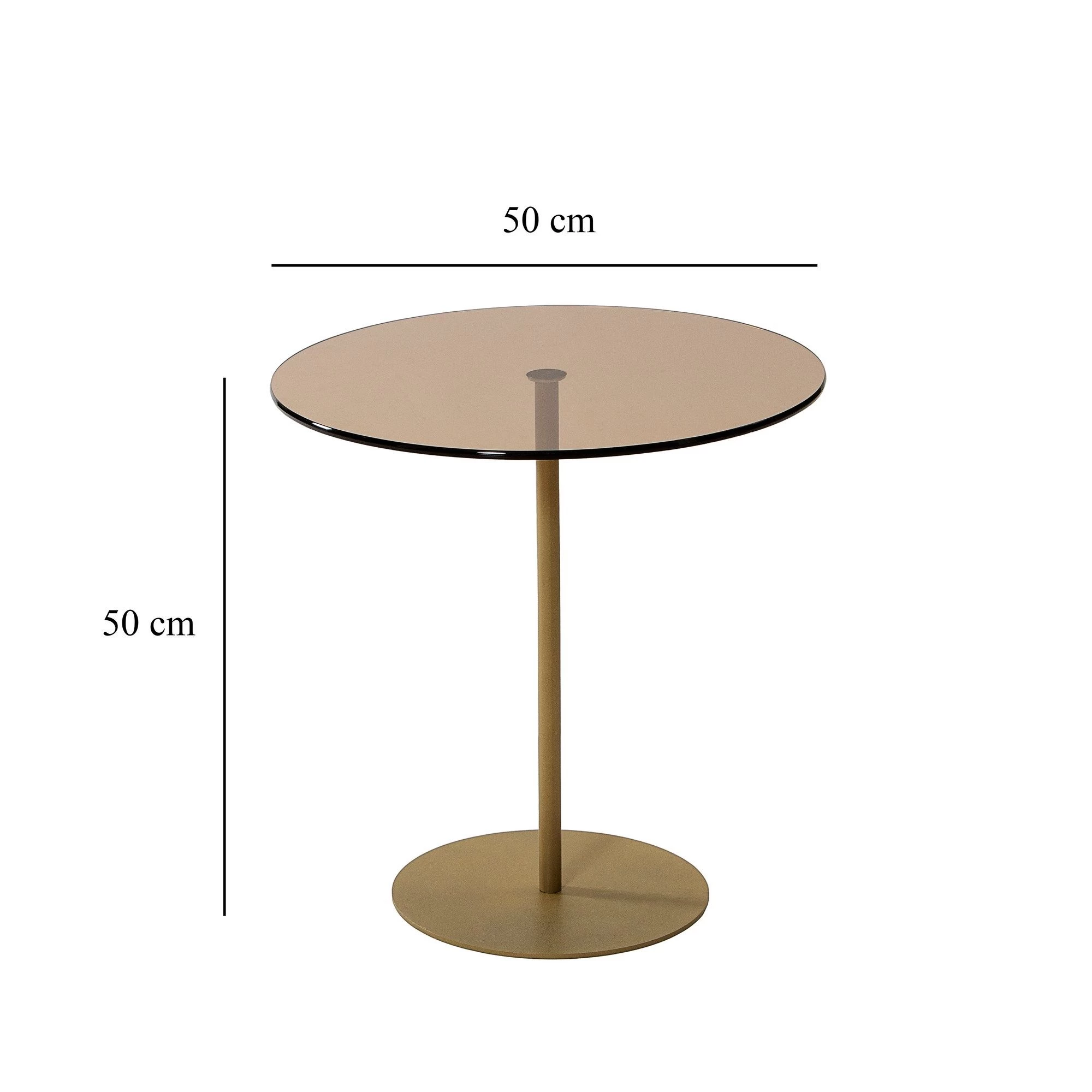 Table D'appoint Locelso | 100% Verre Trempé | 100% Cadre Métallique | Bronze Doré 3 Table D'appoint Locelso | 100% Verre Trempé | 100% Cadre Métallique | Bronze Doré – Image 3
