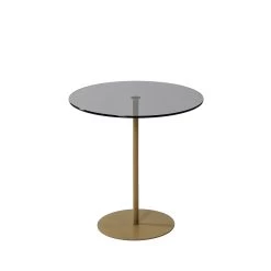 Locelso" Table D'appoint | Verre Et Métal | L50xH50xP50 | Or Gris Foncé -Meubles Tables Et Chaises Shop 552NOS1461 20 204 486a