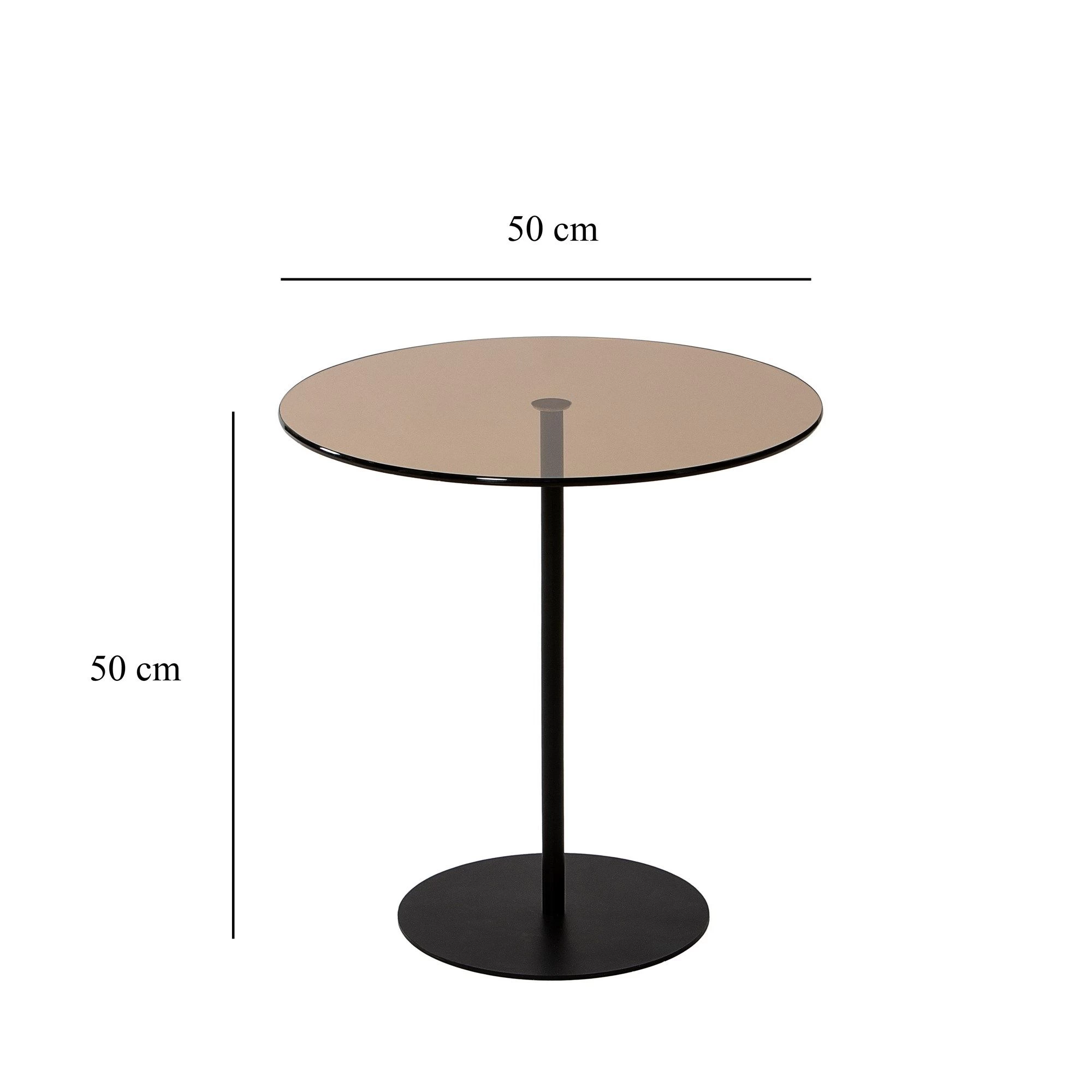 Locelso Table D'appoint 100% Verre Trempé Et Métal | 50x50x50cm | Noir Bronze 3 Locelso Table D'appoint 100% Verre Trempé Et Métal | 50x50x50cm | Noir Bronze – Image 3