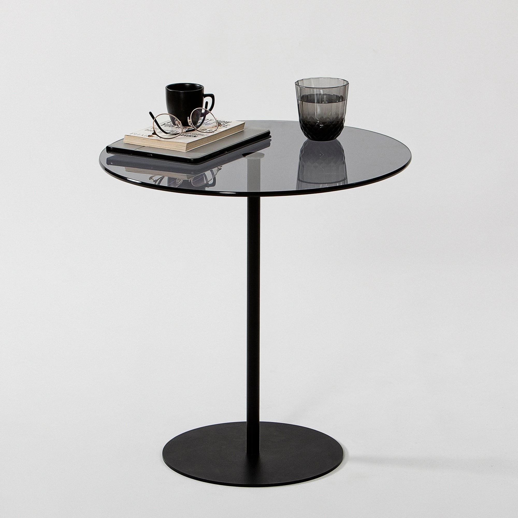 Table D'appoint Locelso | 100 % Verre Trempé Et Structure Métallique | 50x50x50cm | Noir Gris Foncé 4 Table D'appoint Locelso | 100 % Verre Trempé Et Structure Métallique | 50x50x50cm | Noir Gris Foncé – Image 4