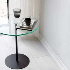 Table D'appoint Locelso | 100 % Verre Trempé Et Structure Métallique | 50x50x50 Cm | Noir -Meubles Tables Et Chaises Shop 552NOS1469 20 203 7867