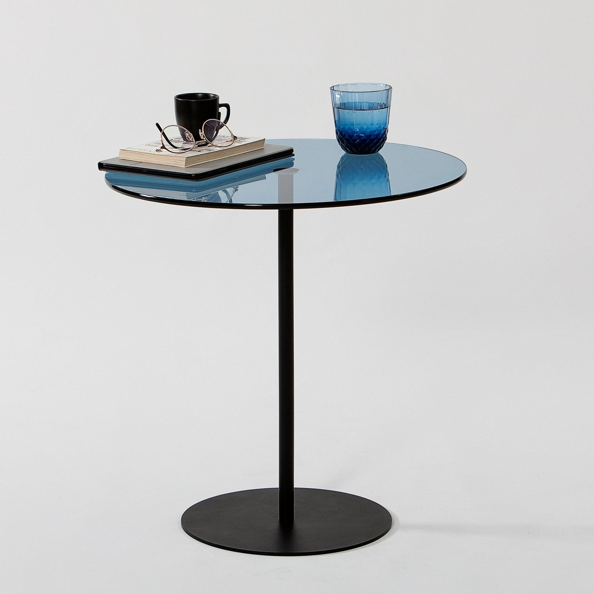 Locelso Table D'appoint | Temp. Glass, Metal Frame | 50x50x50 Cm | Black Blue 5 Locelso Table D'appoint | Temp. Glass, Metal Frame | 50x50x50 Cm | Black Blue – Image 5