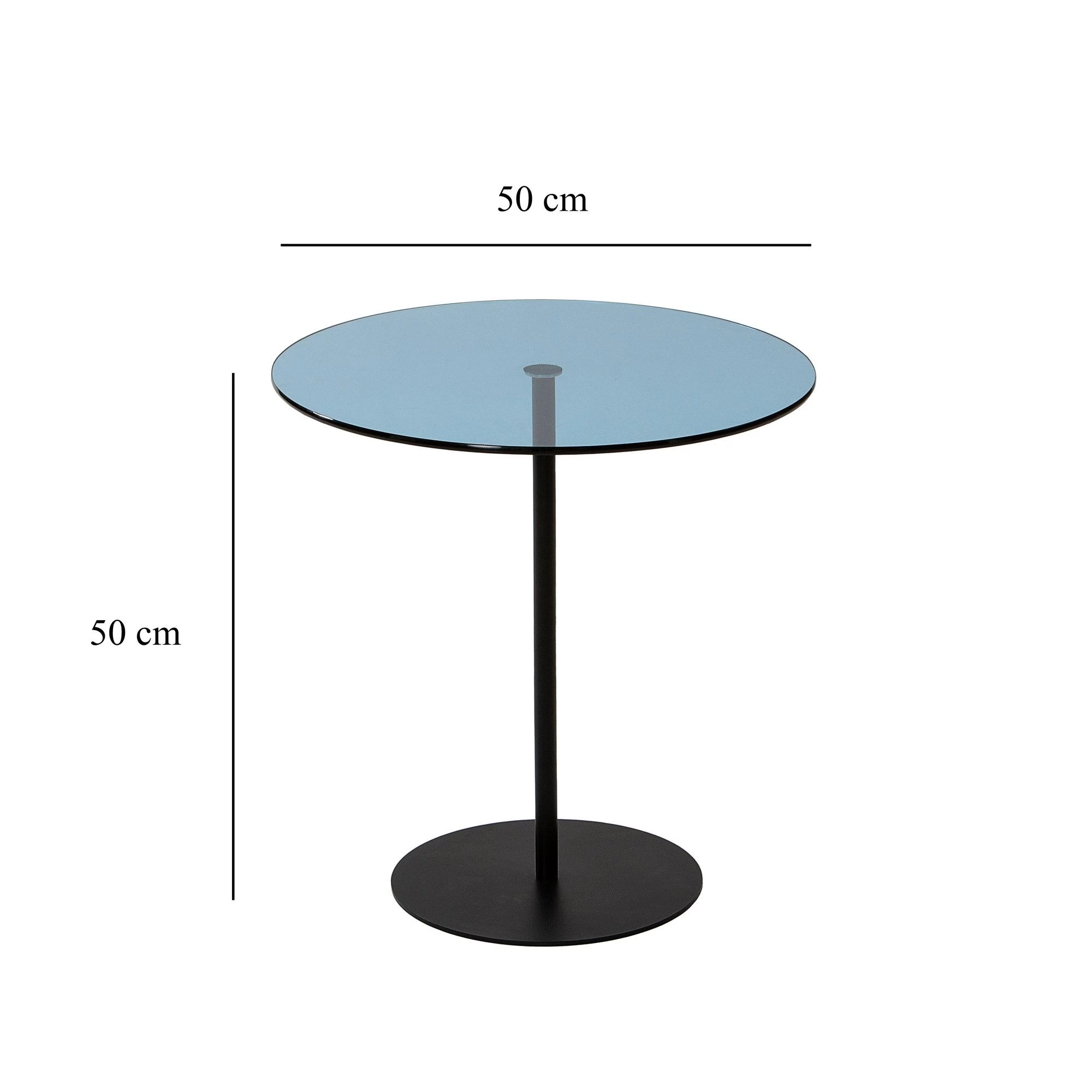 Locelso Table D'appoint | Temp. Glass, Metal Frame | 50x50x50 Cm | Black Blue 2 Locelso Table D'appoint | Temp. Glass, Metal Frame | 50x50x50 Cm | Black Blue – Image 2