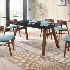 Table à Manger Canna 180cm - Chêne Foncé/noir