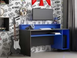Bureau Gaming Beri 140cm - Bleu/noir -Meubles Tables Et Chaises Shop 5609875164777 1 ea63
