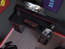 Bureau Gaming Seis 136cm - Noir/rouge -Meubles Tables Et Chaises Shop 5609875164791 1 29b2