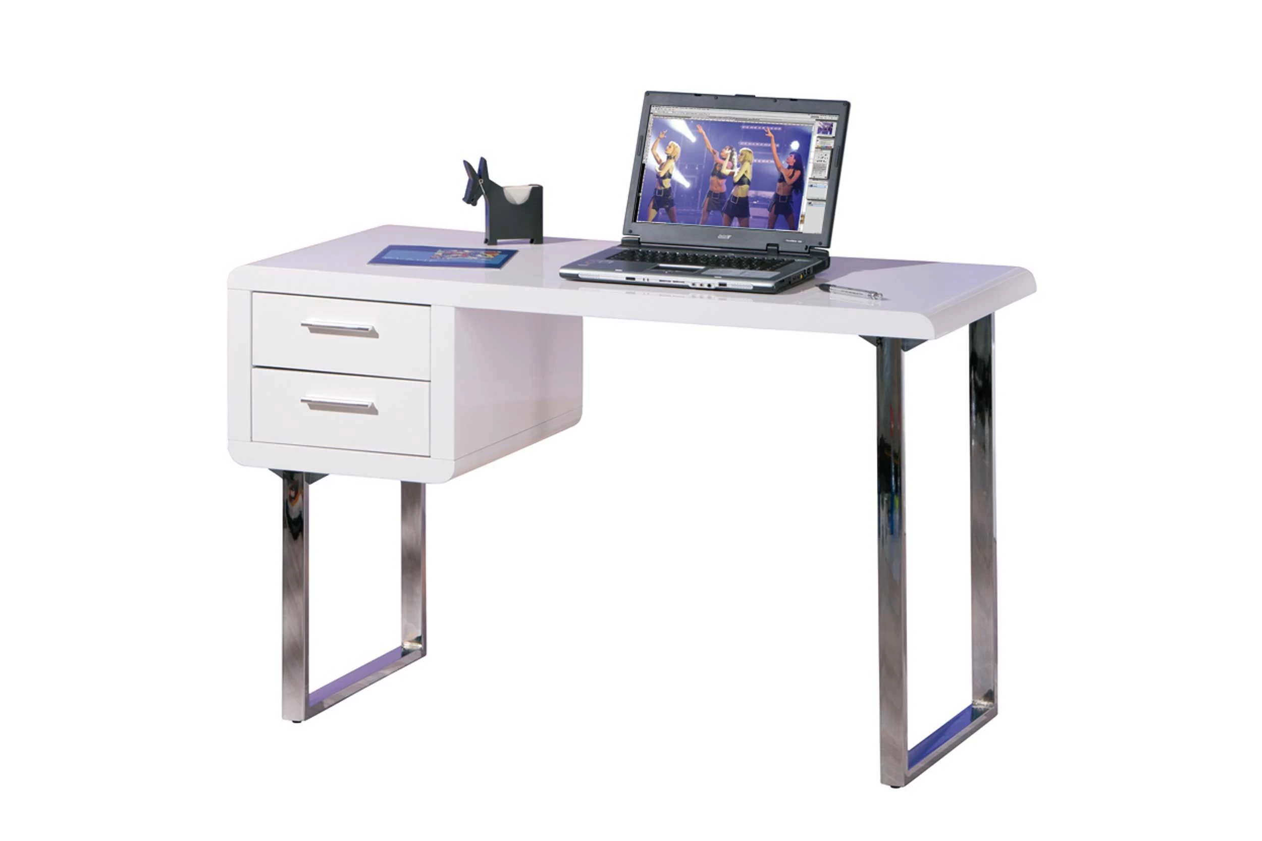 Bureau Claude 120cm - Blanc Brillant 1 Bureau Claude 120cm - Blanc Brillant