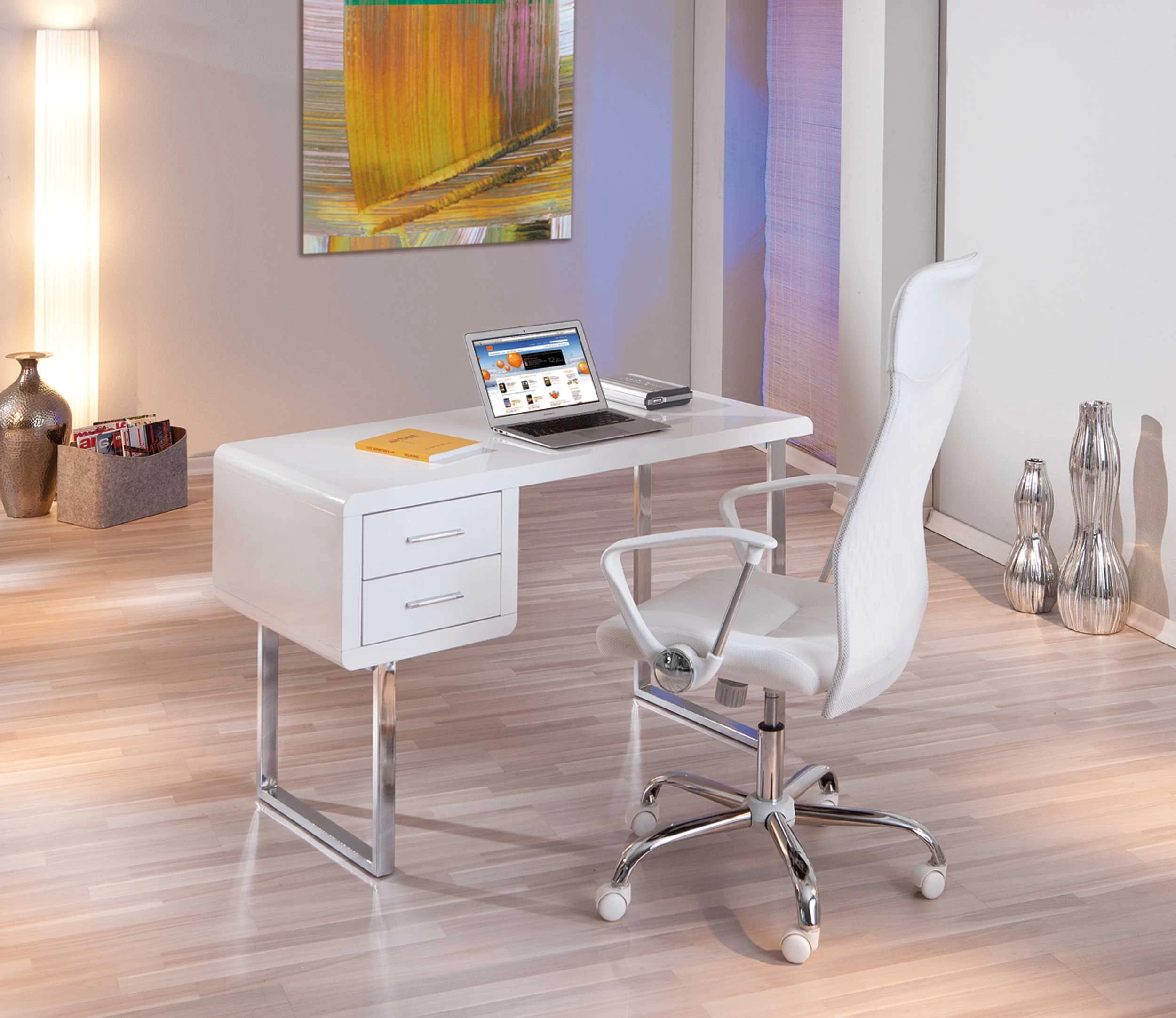 Bureau Claude 120cm - Blanc Brillant 2 Bureau Claude 120cm - Blanc Brillant – Image 2
