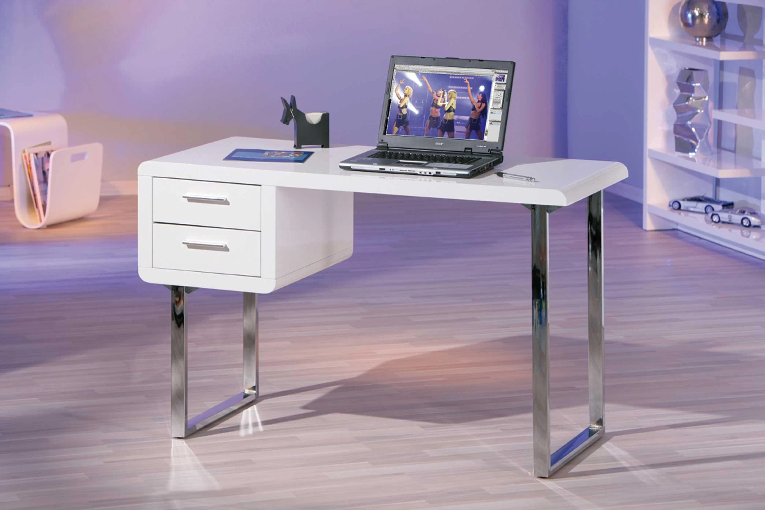 Bureau Claude 120cm - Blanc Brillant 3 Bureau Claude 120cm - Blanc Brillant – Image 3