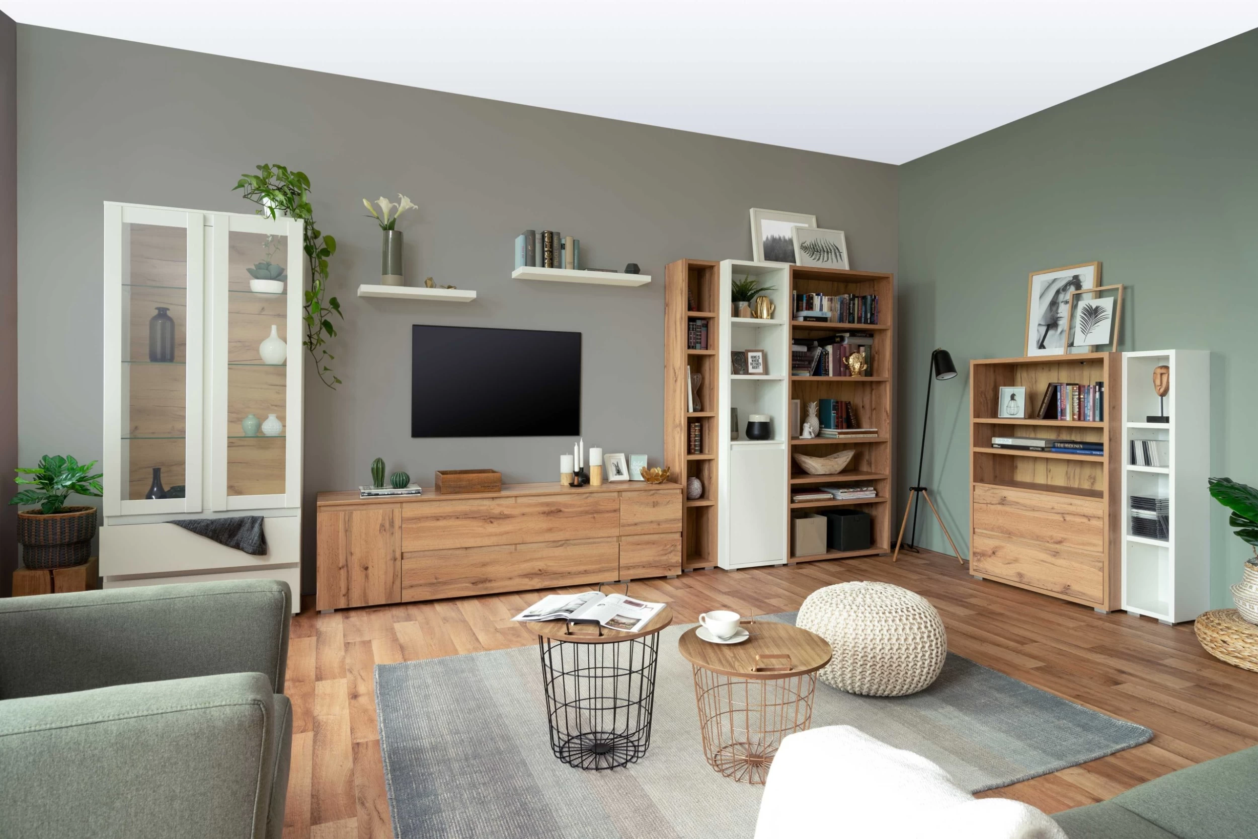 Etagère Image Large 2 Tablettes & 2 Tiroirs - Chêne 5 Etagère Image Large 2 Tablettes & 2 Tiroirs - Chêne – Image 5