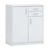 Commode Spacio 84cm 2 Tiroirs/2 Portes - Blanc