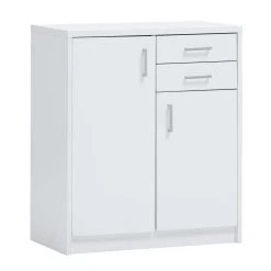 Commode Spacio 84cm 2 Tiroirs/2 Portes - Blanc