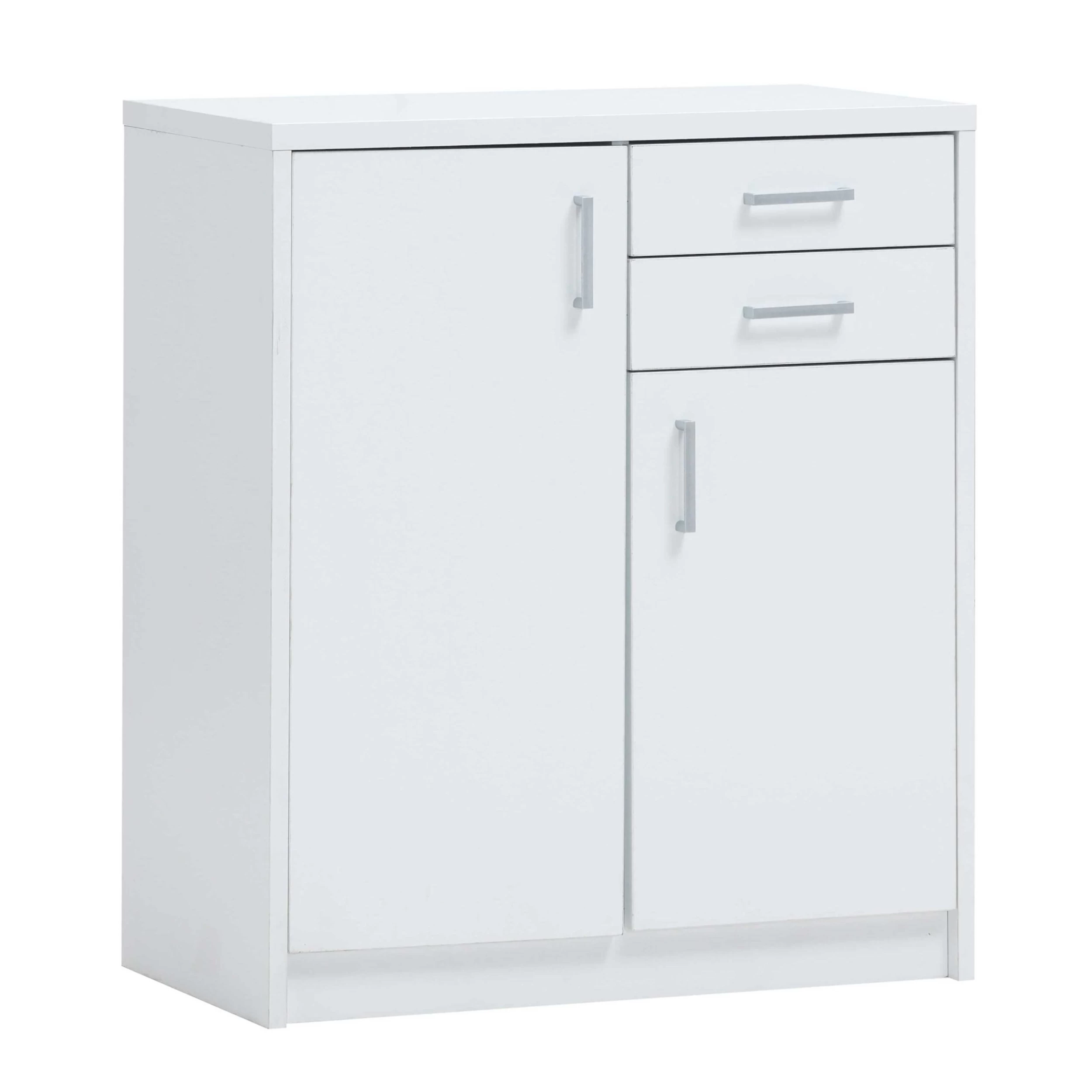 Commode Spacio 84cm 2 Tiroirs/2 Portes - Blanc 1 Commode Spacio 84cm 2 Tiroirs/2 Portes - Blanc