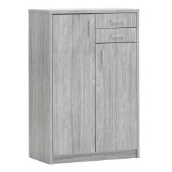 Commode Spacio 110cm 2 Portes/2 Tiroirs - Chêne Gris